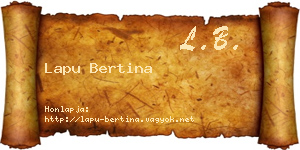 Lapu Bertina névjegykártya